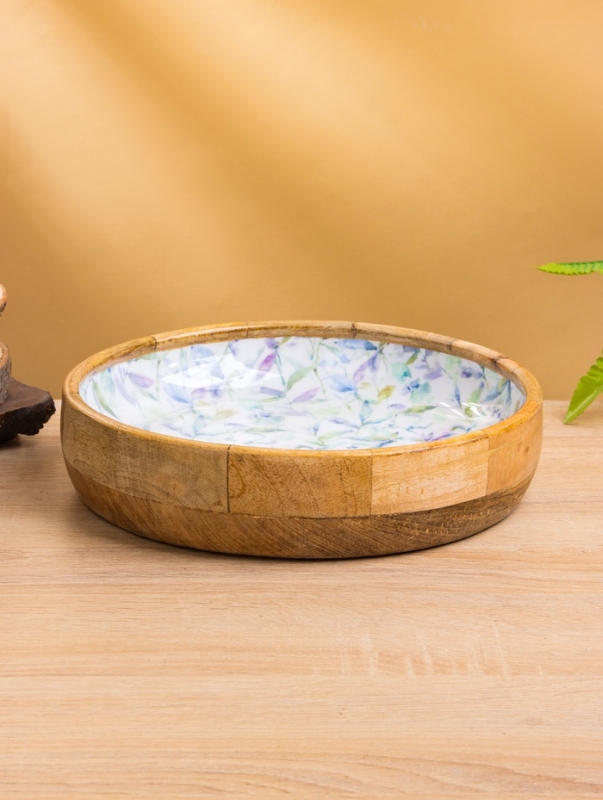 Блюдо "Оттенки сирени" дерево манго 25,5х25,5х6 см