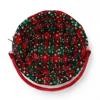 Корзина плетеная 32 х 32 х 14 см, ручка h=14 см красный НГ ткань