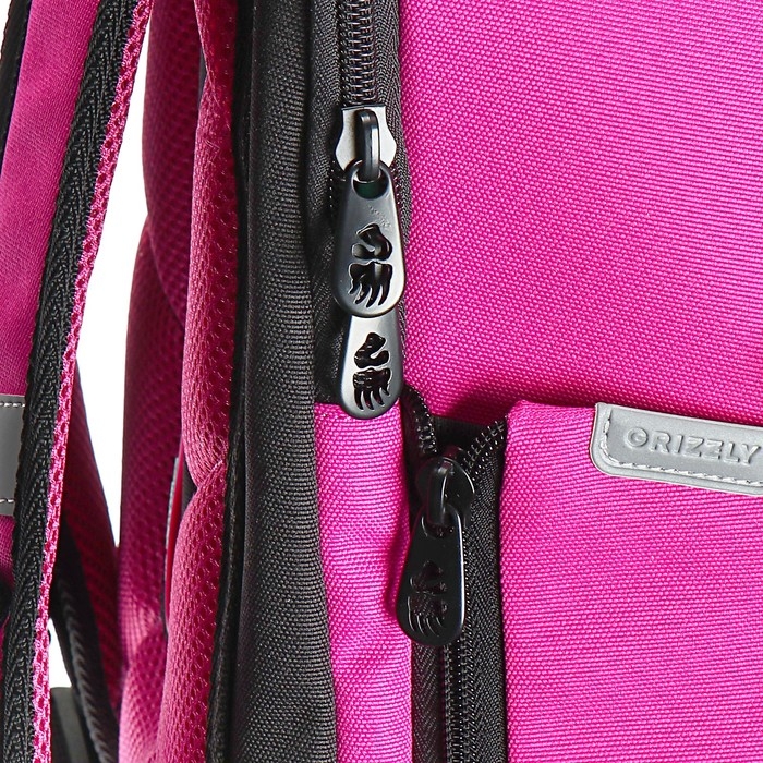 Ранец каркасный, 36 х 29 х 18 см, Grizzly, + брелок, плюшевый, фуксия Ранец каркасный, 36 х 29 х 18 см, Grizzly, + брелок, плюшевый, фуксия
