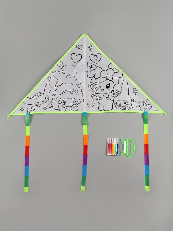 Funny toys Воздушный змей - раскраска,кролик и друзья, 80 см Funny toys Воздушный змей - раскраска,кролик и друзья, 80 см