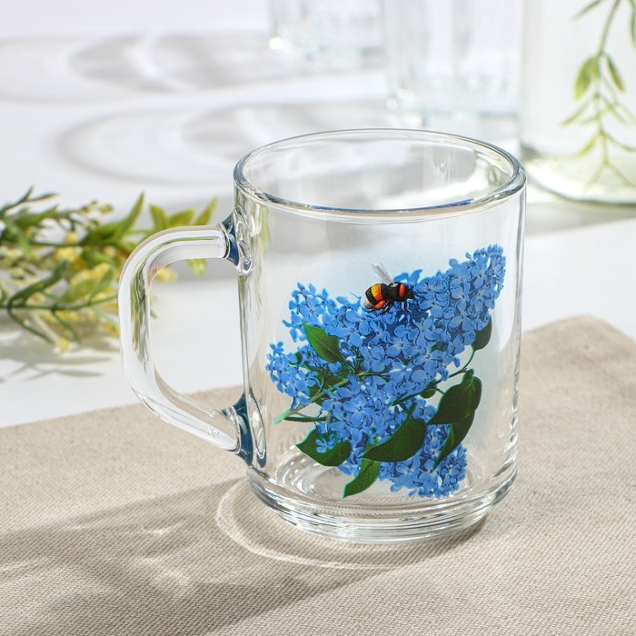 Кружка стеклянная для чая «Ассорти», 200 мл, рисунок МИКС Кружка стеклянная для чая «Ассорти», 200 мл, рисунок МИКС