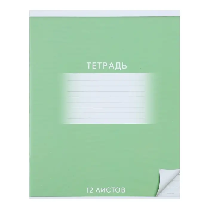 Тетрадь 12 листов в линию Calligrata "Школьная. Зелёная", обложка мелованный картон, ВД-лак, блок офсет, белизна 95%