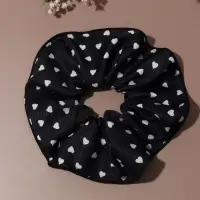 Резинка для волос "Орбита гранд" сердца, 15 см, бело-чёрный