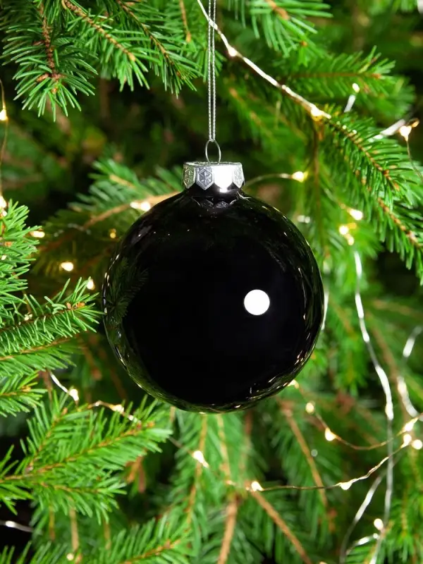Елочный шар Finery Gloss, 8 см, глянцевый черный Елочный шар Finery Gloss, 8 см, глянцевый черный