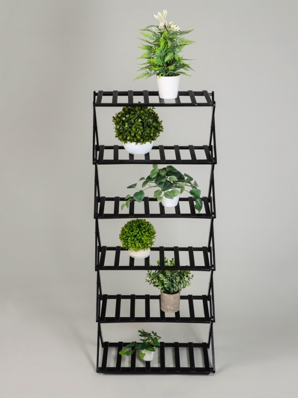 Подставка для цветов Greengo, 6 полок, 50 × 25 × 110 см, напольная, бамбук, чёрная Подставка для цветов Greengo, 6 полок, 50 × 25 × 110 см, напольная, бамбук, чёрная