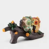 Фигурка декоративная &laquo;Два филина на коряге&raquo;, полистоун, 19.8&times;7.5&times;8 см