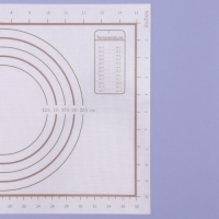 Коврик для выпечки и раскатки теста с разметкой, армированный, силикон, 42×29,5 см, белый