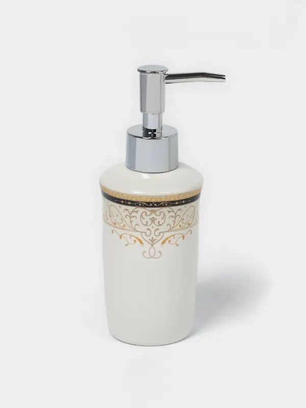 Набор аксессуаров для ванной комнаты Доляна &laquo;Золотая роскошь&raquo;, 4 предмета, дозатор 250 мл, мыльница, 2 стакана, белый