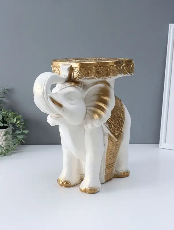 Фигура-подставка "Слон" белый, 35х40х25 см