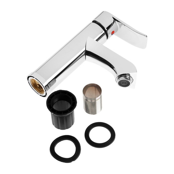 Смеситель для раковины ZEIN Z3716, однорычажный, длина излива 12 см, пластик, хром Смеситель для раковины ZEIN Z3716, однорычажный, длина излива 12 см, пластик, хром