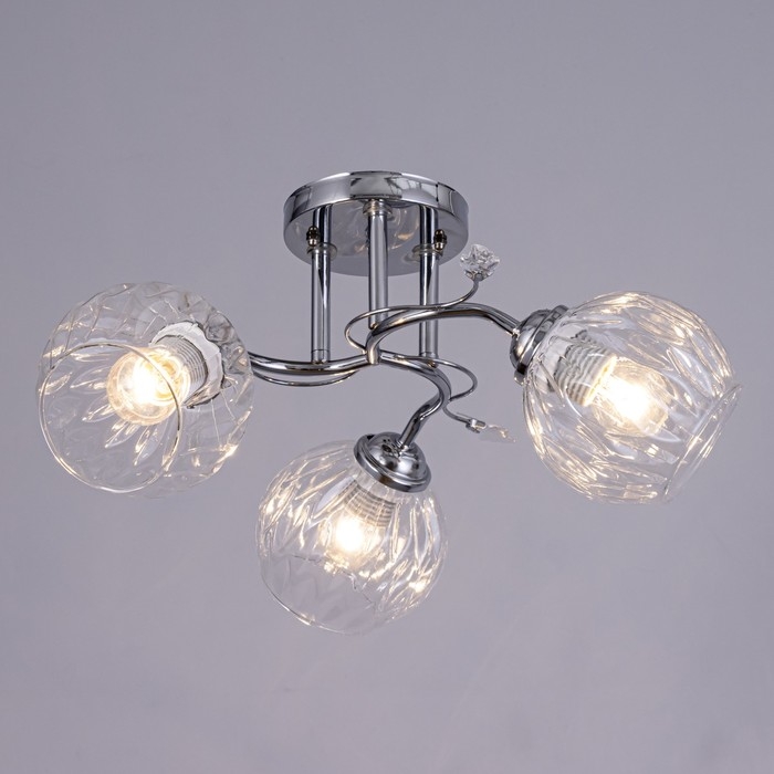 Люстра потолочная Дебра 3х40Вт Е27 Хром 46x46x22 см Люстра потолочная Дебра 3х40Вт Е27 Хром 46x46x22 см