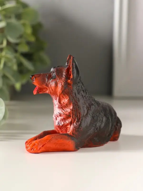 Сувенир Овчарка лежа, 6,5х10х5см