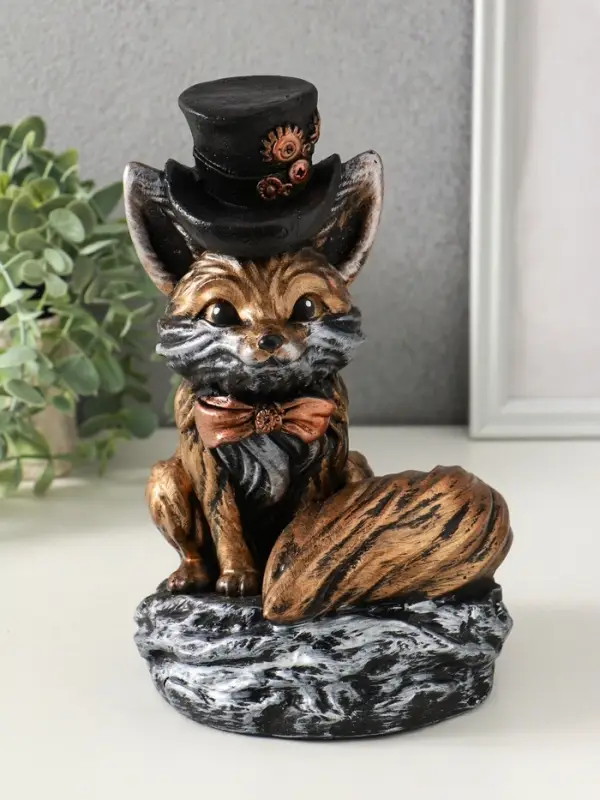 Копилка Копилка "Лиса в шляпе" 24х15 см, бронза с серебром