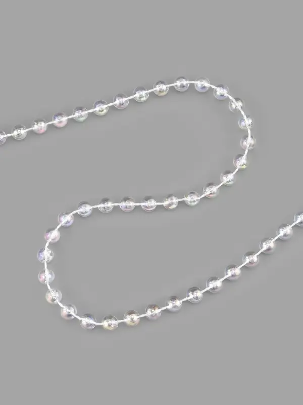 Бусы на нитях, с голографией, 6 мм, 9&plusmn;1 м, прозрачные