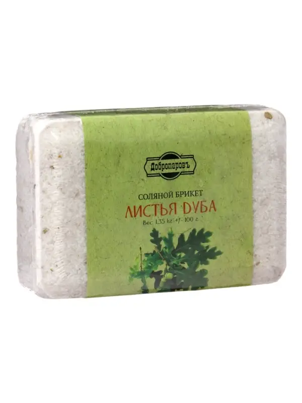 Соляной брикет &laquo;Листья дуба&raquo;, 1.35 кг &laquo;Добропаровъ&raquo;