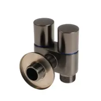 Кран двойной ZEIN engr, 1/2" &times; 1/2", два вентиля, кран-букса керамика, нерж. сталь, графит