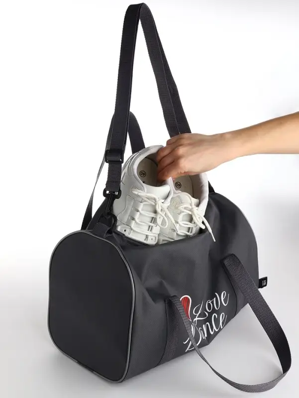 Сумка спортивная TEXTURA, на молнии с подкладкой, длинный ремень, маленький размер, серая