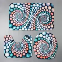 Коврик для ванной и туалета Доляна &laquo;Каменные завитки&raquo;, 3 шт., 35&times;39 см, 40&times;50 см, 45&times;75 см