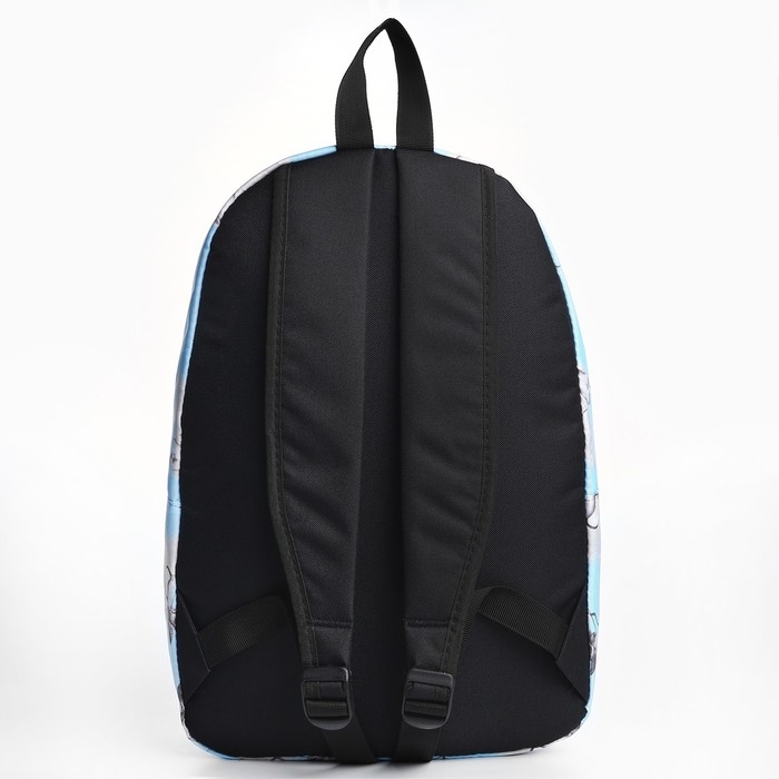 Рюкзак школьный текстильный «Ангелы», 42х14х28 см, цвет голубой