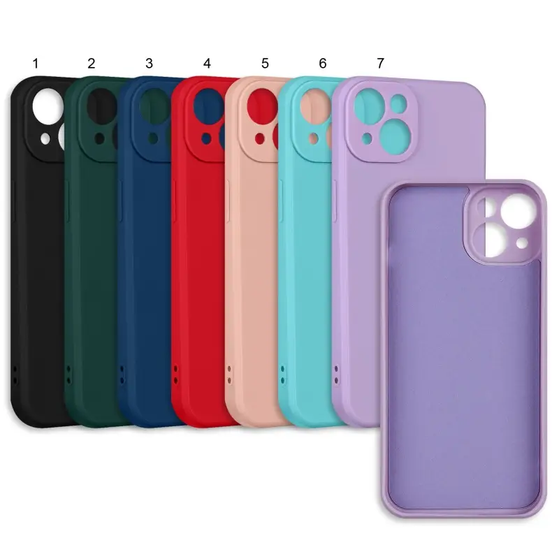 Чехол для iPhone 14 цветной силикон