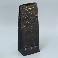 Пакет подарочный под бутылку &laquo;Блеск&raquo;, 36&times;14&times;10 см