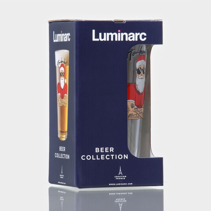 Стакан стеклянный высокий «Коник. Хипстер Дед Мороз», 570 мл, микс Стакан стеклянный высокий «Коник. Хипстер Дед Мороз», 570 мл, микс