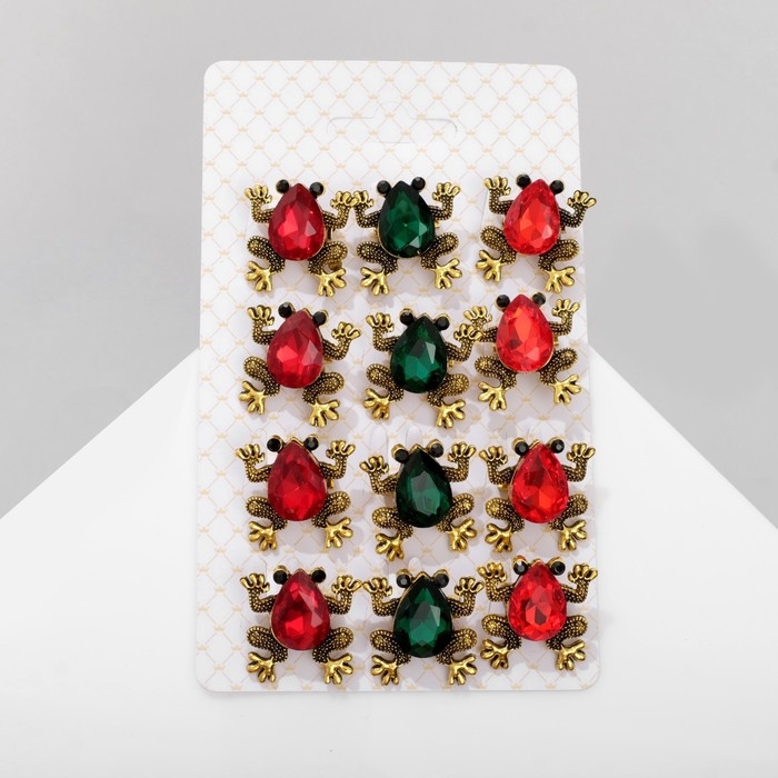 Брошь «Лягушка» стекло, цвет МИКС (неделимая фасовка 12 шт., цена за шт.) Брошь «Лягушка» стекло, цвет МИКС (неделимая фасовка 12 шт., цена за шт.)