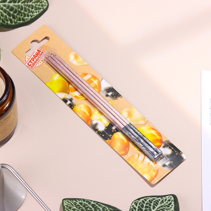 Набор свечей в торт, 6 штук Набор свечей в торт, 6 штук "Розовый металлик", 15 см