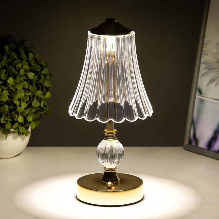 Настольная лампа сенсорная Настольная лампа сенсорная "Асфира" LED 10Вт АКБ золото 12х12х30 см