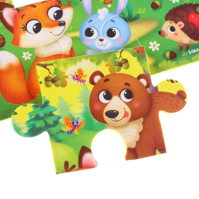 Мягкий пазл для малышей «Лесные зверята», 6 деталей, Крошка Я Мягкий пазл для малышей «Лесные зверята», 6 деталей, Крошка Я