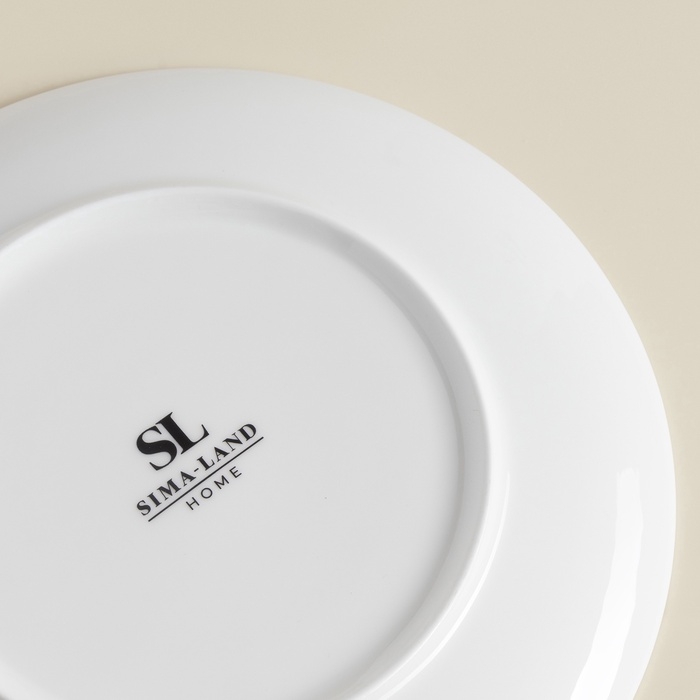 Тарелки SL Home «Каскарон», d=20 см, набор 2 шт, костяной фарфор, белые