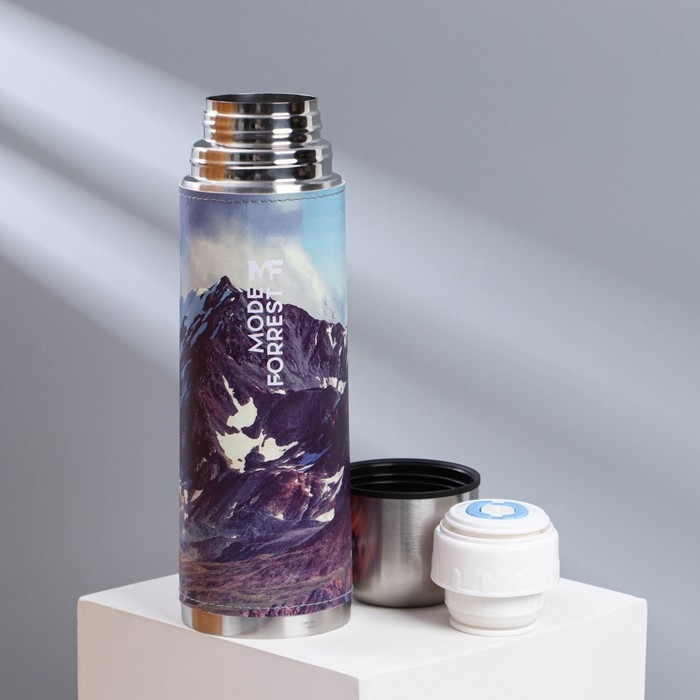 Термос &laquo;Гора&raquo; в кожзаме, MODE FORREST, 750 мл, время сохранения тепла 16-18 ч