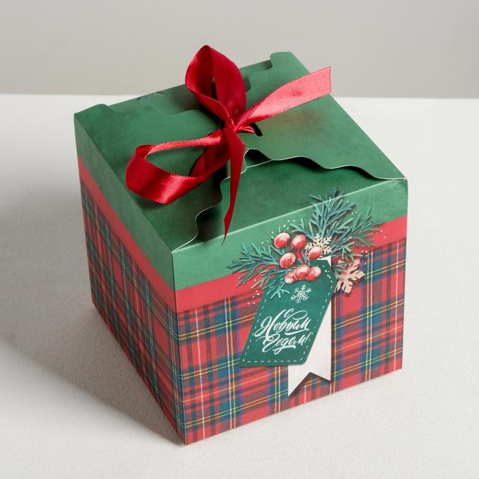 Коробка подарочная новогодняя складная «С Новым Годом!», 12 х 12 х 12 см, Новый год