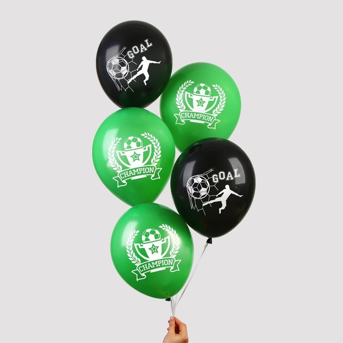 Воздушный шар латексный 12" &laquo;Футбол&raquo;, 5 шт.