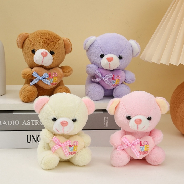 Мягкая игрушка «Медведь с сердцем», на брелоке, 12 см, цвет МИКС Мягкая игрушка «Медведь с сердцем», на брелоке, 12 см, цвет МИКС