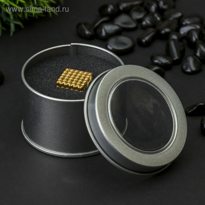 Антистресс магнит Антистресс магнит "Неокуб" 216 шариков d=0,3 см (золото)