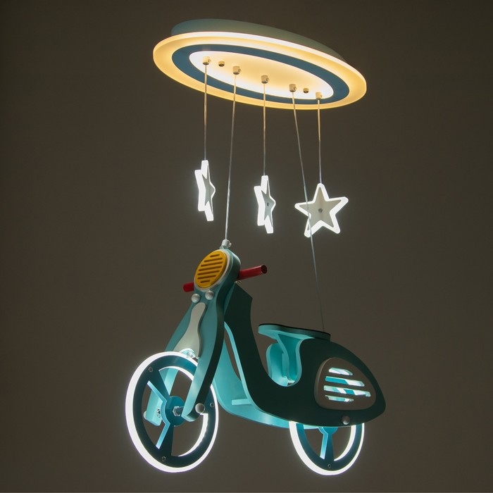 Люстра Люстра "Мотоцикл" LED 54Вт 4000К голубой 57х23х68 см BayerLux