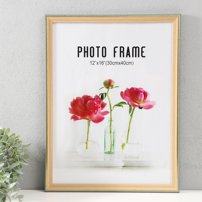 Фоторамка пластик 30х40 см Фоторамка пластик 30х40 см "Дерево с золотой каймой" 33х43 см