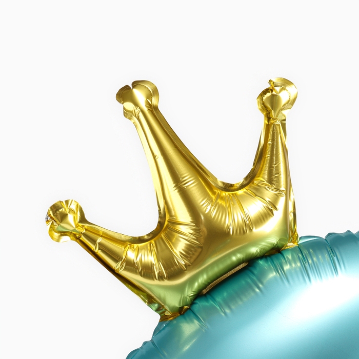 Шар фольгированный 42" &laquo;Цифра 6 с короной&raquo; на подставке, цвет голубой