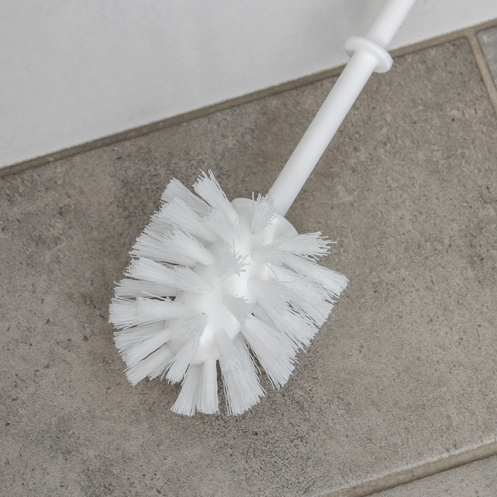 Ёршик для унитаза с подставкой BEROSSI Aqua, 13×13×36 см, цвет белый Ёршик для унитаза с подставкой BEROSSI Aqua, 13×13×36 см, цвет белый