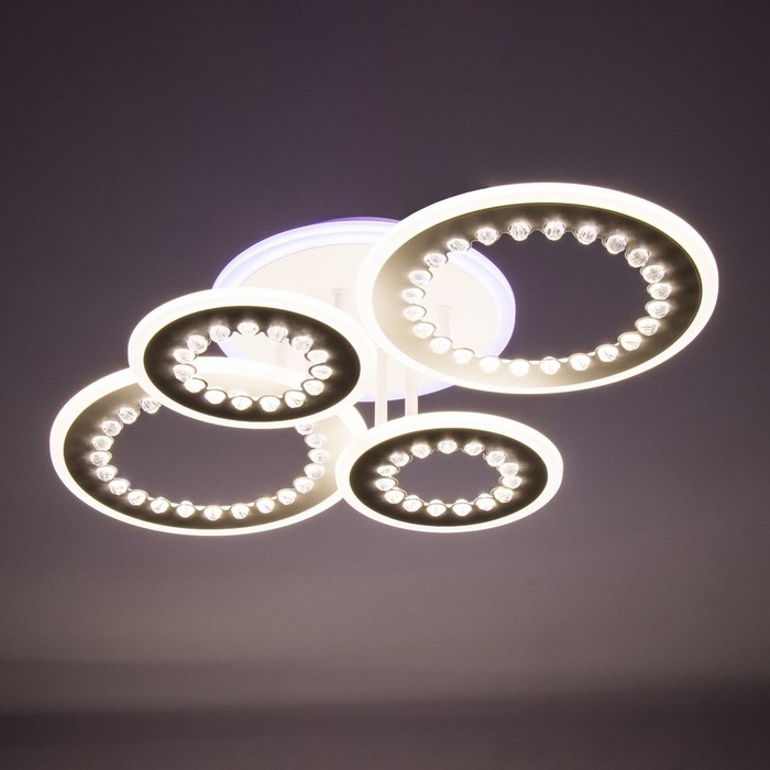 Люстра с ПДУ Люстра с ПДУ "Рафаэль" LED 150Вт 3000-6000Вт RGB белый 58,5х38,5х12,5см BayerLux