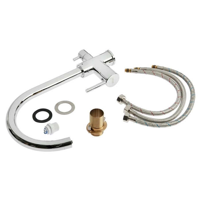 Смеситель для кухни ZEIN ZC-011, с выходом для питьевой воды, латунь, хром Смеситель для кухни ZEIN ZC-011, с выходом для питьевой воды, латунь, хром