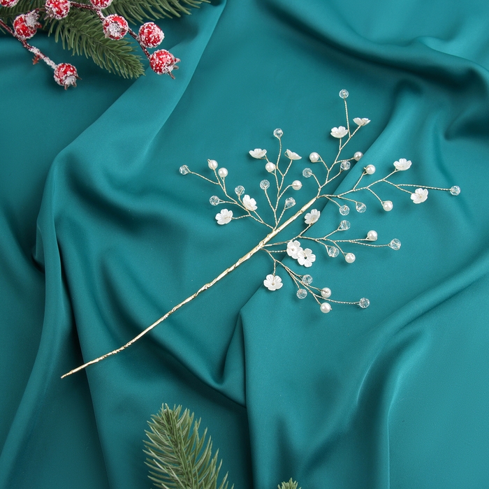 Декор  Декор "Хрустальная сказка" 26 см, веточка с цветочками