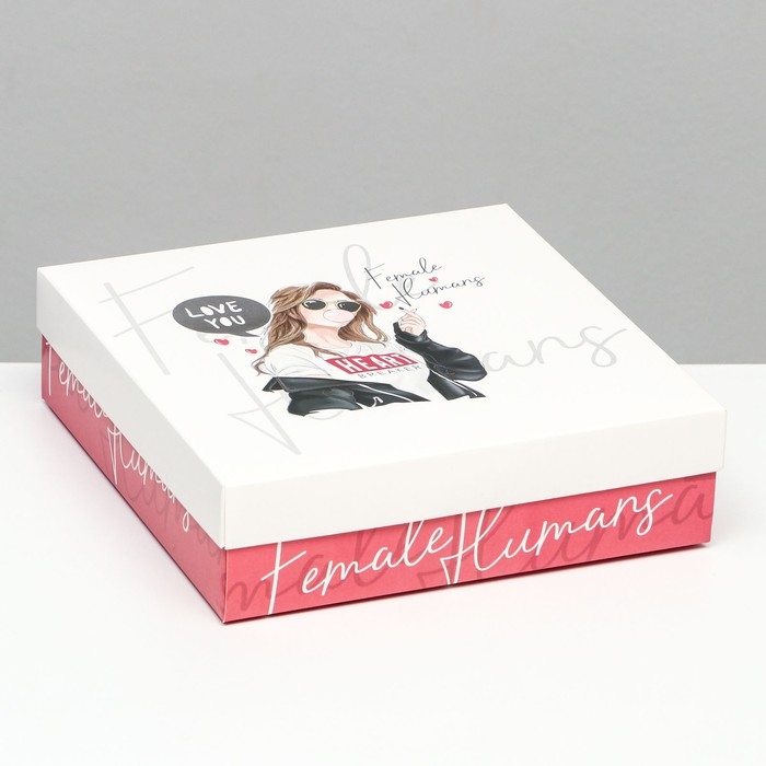 Коробка складная, Female humans 23 х 23 х 6,5 см Коробка складная, Female humans 23 х 23 х 6,5 см