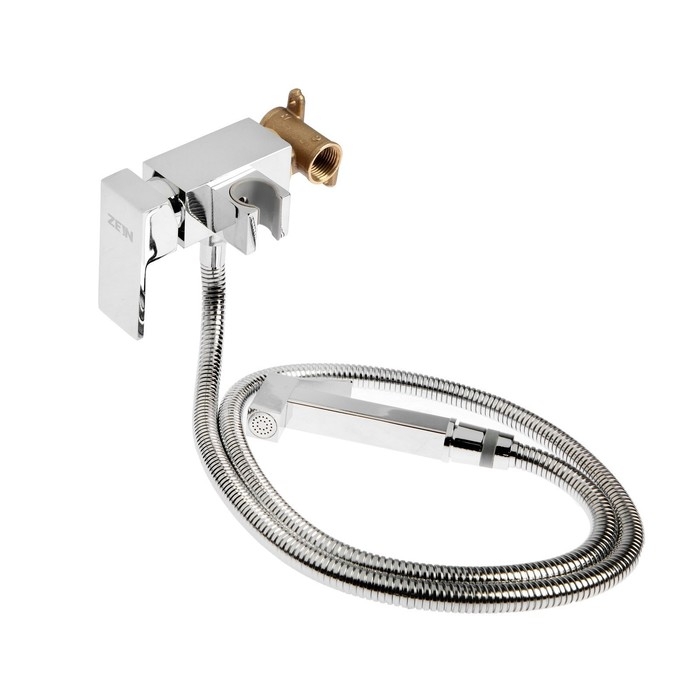 Смеситель с гигиеническим душем ZEIN, картридж керамика 35 мм, латунь, хром Смеситель с гигиеническим душем ZEIN, картридж керамика 35 мм, латунь, хром