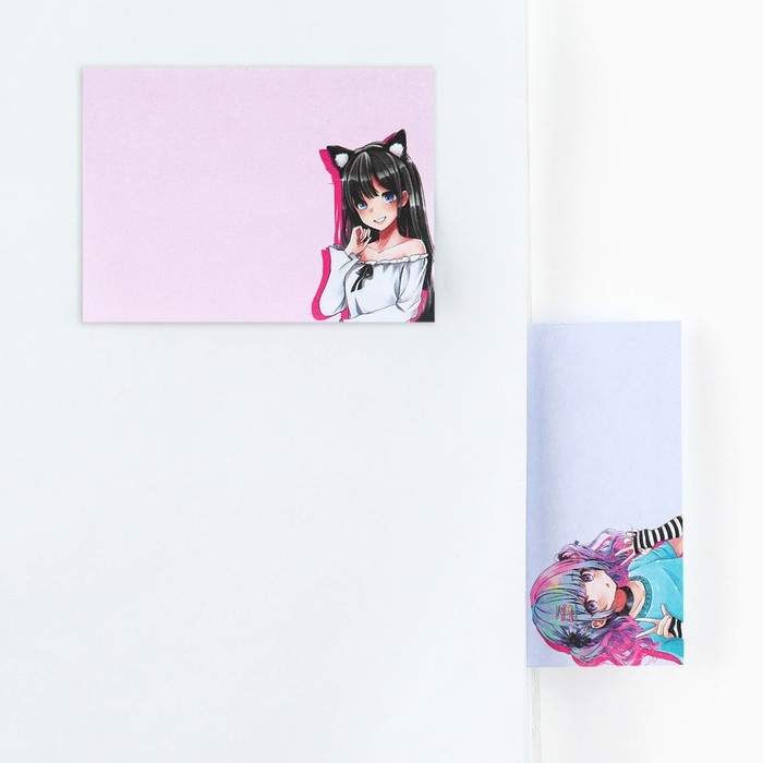 Стикеры с липким слоем «Аниме девочка», 3 шт, 30 л Стикеры с липким слоем «Аниме девочка», 3 шт, 30 л