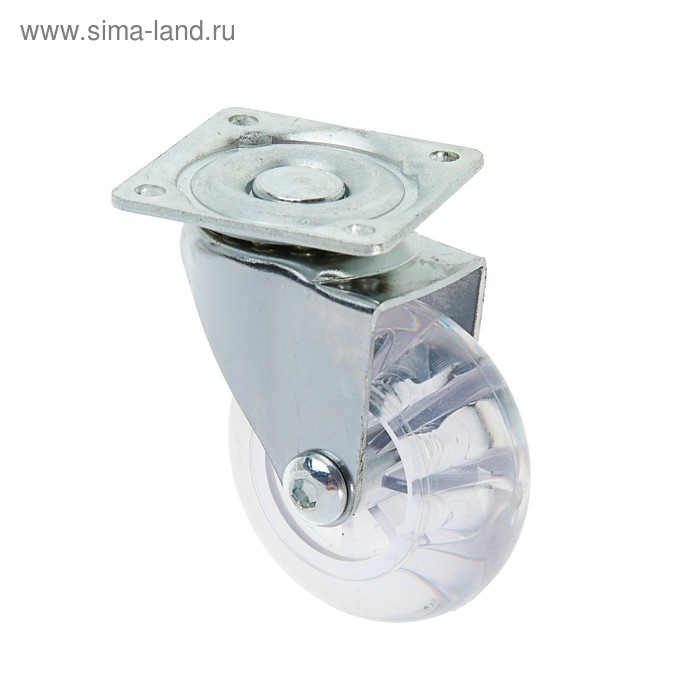 Колесо мебельное, d=50 мм, на площадке, прозрачное Колесо мебельное, d=50 мм, на площадке, прозрачное