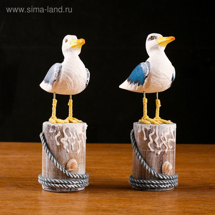Сувенир интерьерный Сувенир интерьерный "Чайка на пне" 11х7х21см микс