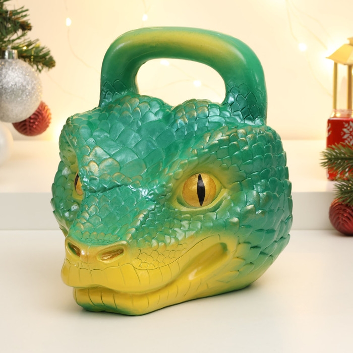 Копилка Копилка "Гиря Змея" зеленая, 20см