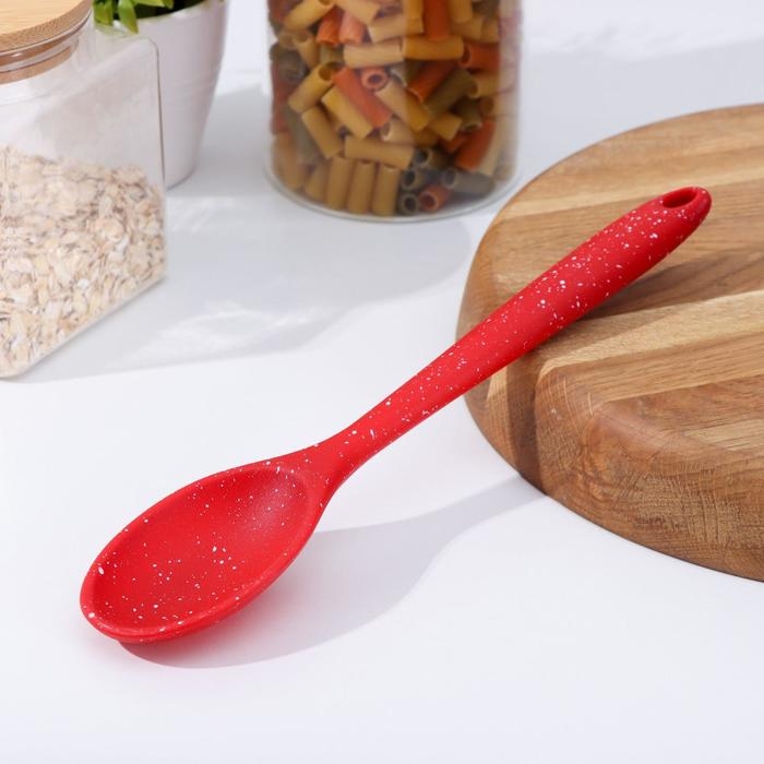Ложка гарнирная Доляна «Гранат», силикон, 28,5×5,5 см, цвет красный Ложка гарнирная Доляна «Гранат», силикон, 28,5×5,5 см, цвет красный
